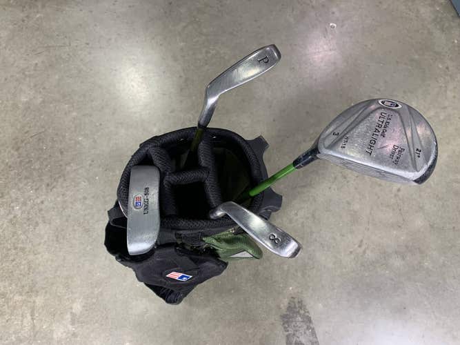 U.S. Kids UL-18 Green Club Set 3W 8i PW Putter Kid Power 57-39 Junior RH +Bag