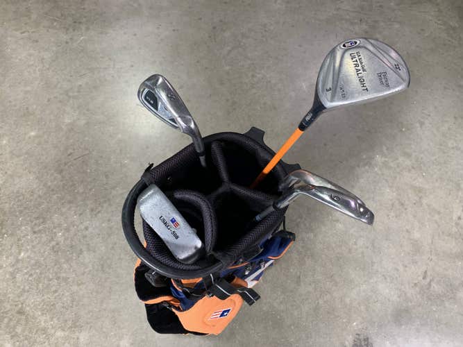 U.S. Kids WT-20 Orange Club Set 3W 6 & 8 PW Putter Ultralight 51" Junior RH +Bag