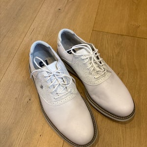 White Men's Size M 9.5 (W 10.5) Adult Footjoy Golf Shoes (Used)