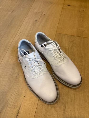 White Men's Size M 9.5 (W 10.5) Adult Footjoy Golf Shoes (Used)