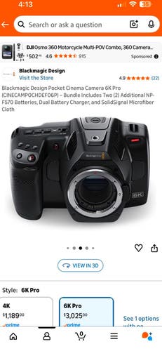 BlackMagic Camera 6k pro and BlackMagic design atem