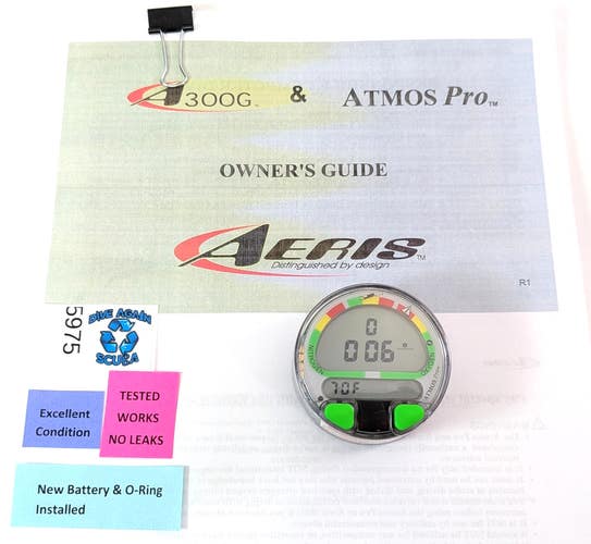 Aeris Atmos Pro Air & Nitrox Puck Module Scuba Dive Computer  2 Buttons    #5975