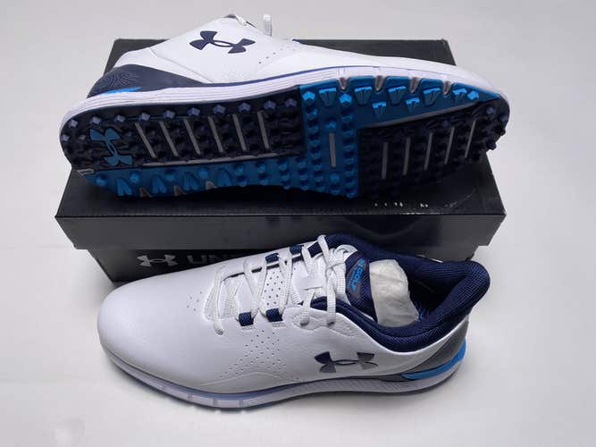 Under Amrour UA Drive Fade SL Golf Shoes White Blue Men's SZ 11.5 (3026922-101)