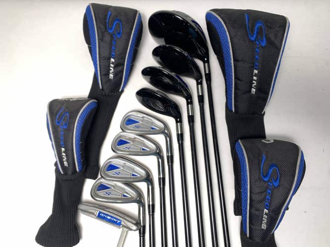 Adams Speedline Blue Club Set Driver 3W 7W 6H 7-PW Putter Seniors RH HC- Dent