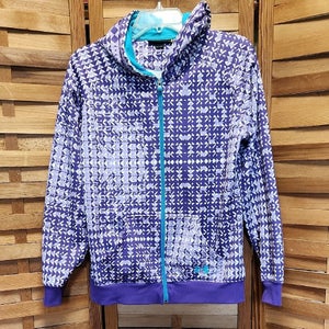 Under Armour Purple Blue White Athletic Jacket Women M Zipper Polyester Coat
