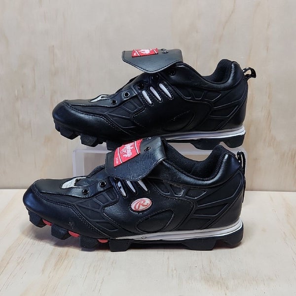 Rawlings Black and Red Baseball Cleats Shoes Men's Size 8