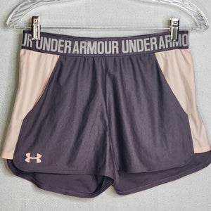 Under Armour HeatGear  Loose Fit Poly Two Pocket Training Shorts New Tetra Grey and Pink