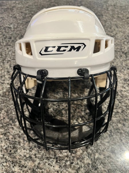 CCM Vector V05 | Hockey Helmet & Cage | Small | White Helmet | Black Cage