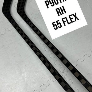 Senior(2x)Right P90TM 55 Flex 63” ProBlackStock™ Unbranded Blackouts Pro Stock Hockey Sticks