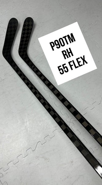Senior(2x)Right P90TM 55 Flex 63” ProBlackStock™ Unbranded Blackouts Pro Stock Hockey Sticks