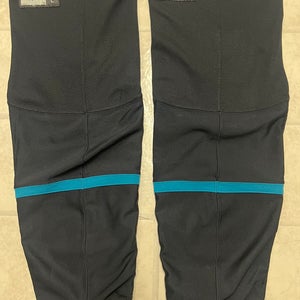 Black San Jose Barracuda Sharks Teal Senior Large CCM Socks Pro Stock (Game Worn) (See Photos)