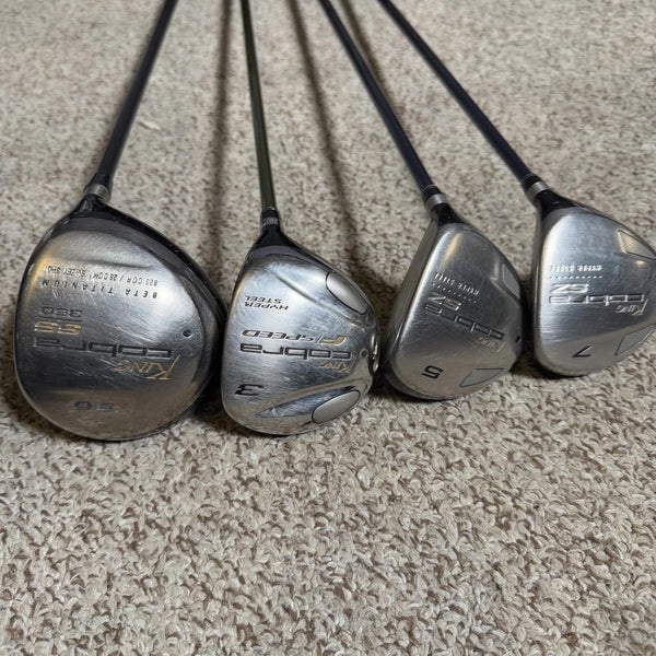 King Cobra Mens Right Handed Driver, 3/5/7 Fairway Woods Golf Club Combo Set