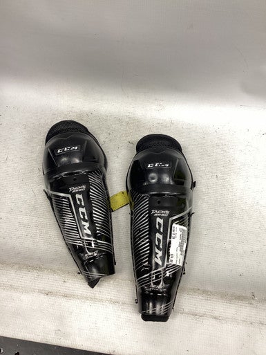Used CCM TACKS 9550 Youth Shin Guards Black 9" 11851-S000040583