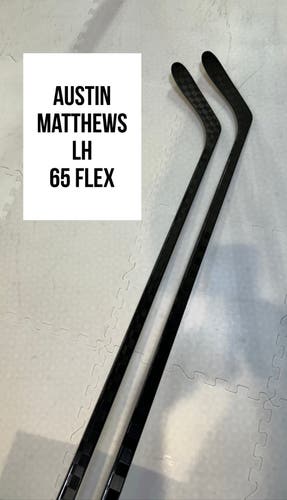 Senior(2x)Left Matthews 65 Flex 66” ProBlackStock™ Toe Pattern Unbranded Pro Stock Hockey Sticks