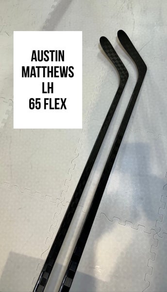 Senior(2x)Left Matthews 65 Flex 66” ProBlackStock™ Toe Pattern Unbranded Pro Stock Hockey Sticks