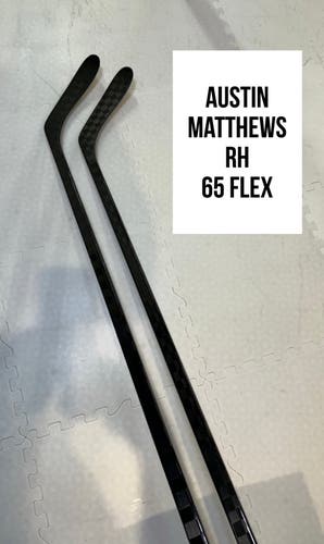 Senior(2x)Right Matthews 65 Flex 66” Pattern ProBlackStock™ Unbranded Pro Stock Hockey Sticks