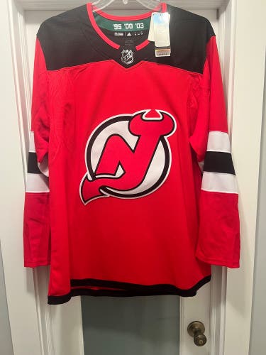 New Jersey Devils Adidas NHL Authentic Hockey Jersey 54 Red Home