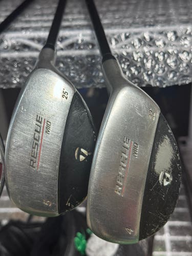 RH TaylorMade Rescue Mid 4 & 5 Hybrid Set 22 & 25 Deg Graphite Regular Flex