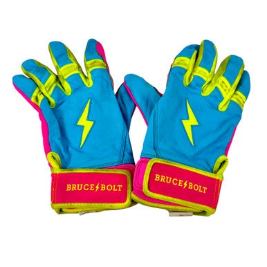 Used BRUCE BOLT BB/SB Batting Gloves Carolina Blue And Pink LG 11506-S000290556