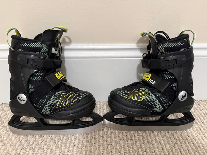 K2 adjustable youth ice skates US size 11-2