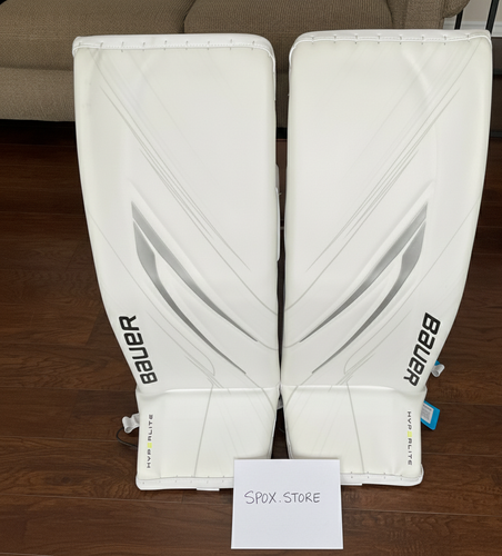 NEW Bauer Hyperlite 2 Goalie Pads - all white - large (35+1)