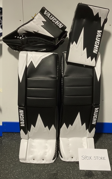 Vaughn Velocity V9 Pro Stock Senior Goalie Leg Pads – 33” +1.5 (Used) (READ DESCRIPTION)