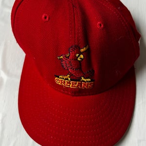 Autographed Orleans Firebirds New Era 59FIFTY Cap Cape Cod Baseball League red
