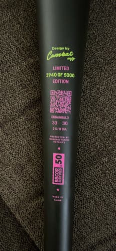Combat MFG Spec A1 Alloy BBCOR Certified Bat (-3) 29 oz 32" (New)