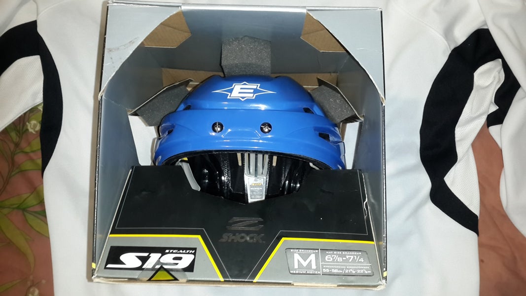 New royal blue pro stock Easton Stealth S19 Z-Shock Hockey Helmet Size Medium