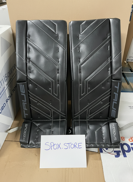 True Pro PX4 Hzrdus Senior Goalie Pads – 31+1.5 | Pro Stock Black (READ DESCRIPTION)