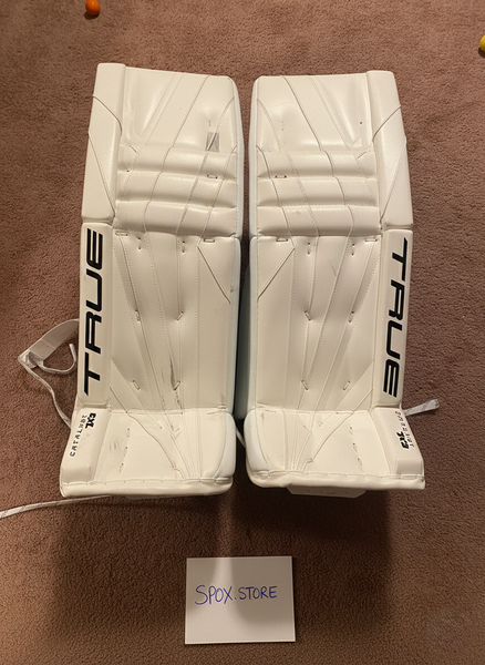 True 7X3 Goalie Pads – Senior 35” +2 | 2023 White (READ DESCRIPTION)