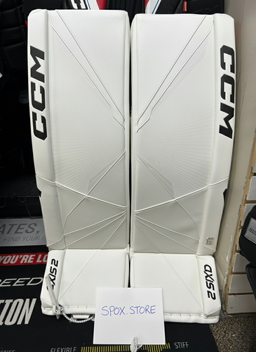 New CCM Axis 2 Goalie Pads – 34+2 | Pro-Level White Pads (READ DESCRIPTION)