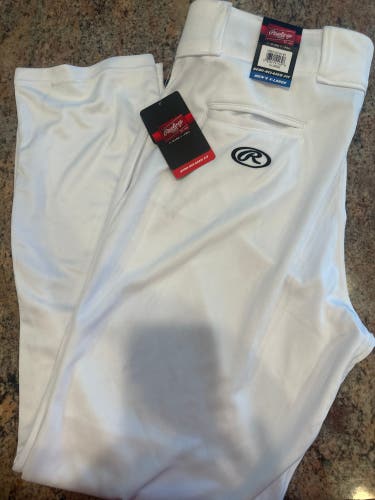 White Men's XL Adult Rawlings Game Pants (New)