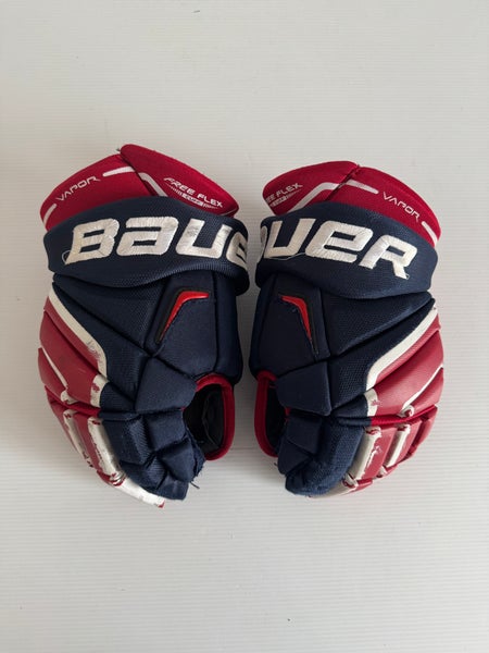 Used 13" Bauer Vapor X100 Gloves - Red/White/Blue