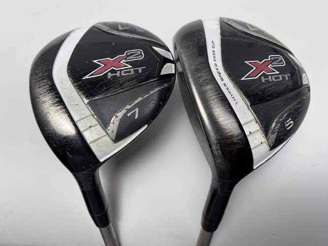 Callaway X2 Hot Womens 5 & 7 Fairway Wood Set 18* 21* Ladies Graphite Womens LH
