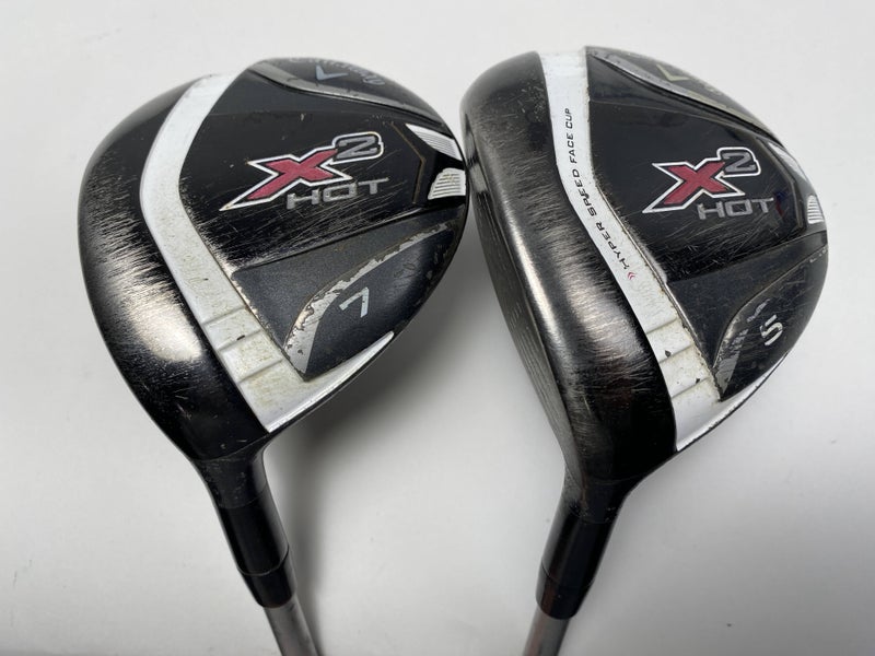 Callaway X2 Hot Womens 5 & 7 Fairway Wood Set 18* 21* Ladies Graphite Womens LH