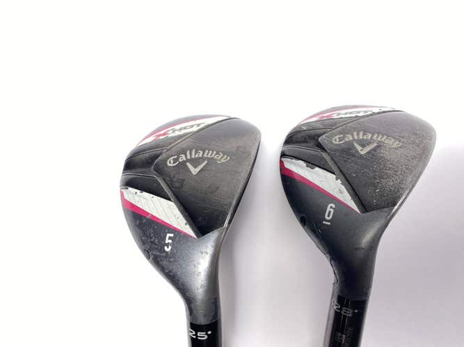 Callaway X Hot 19 Womens 5 & 6 Hybrid Set 25* 28* X Hot 50g Ladies RH