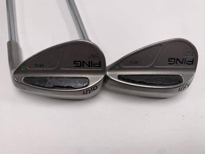Ping MB Wedge Set 52* 56* Green Dot 2* Up Wedge Steel Mens RH Midsize Grips
