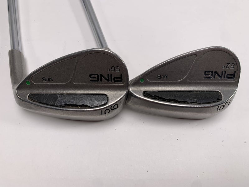 Ping MB Wedge Set 52* 56* Green Dot 2* Up Wedge Steel Mens RH Midsize Grips
