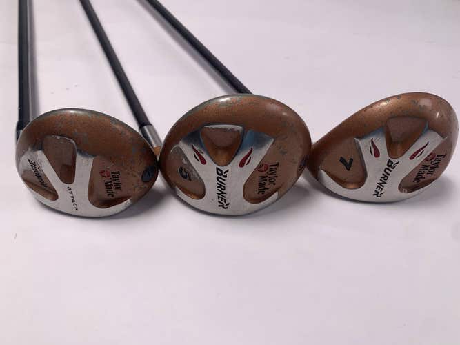 TaylorMade Burner 1994 Wood Set 5 7 Attack | 18* 21* Bubble S-90 Plus Mens RH
