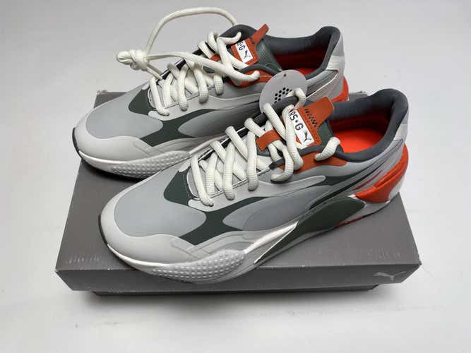 Puma RS-G Golf Shoes Gray Thyme Pureed Pumpkin White Men's SZ 9 (193826 03)
