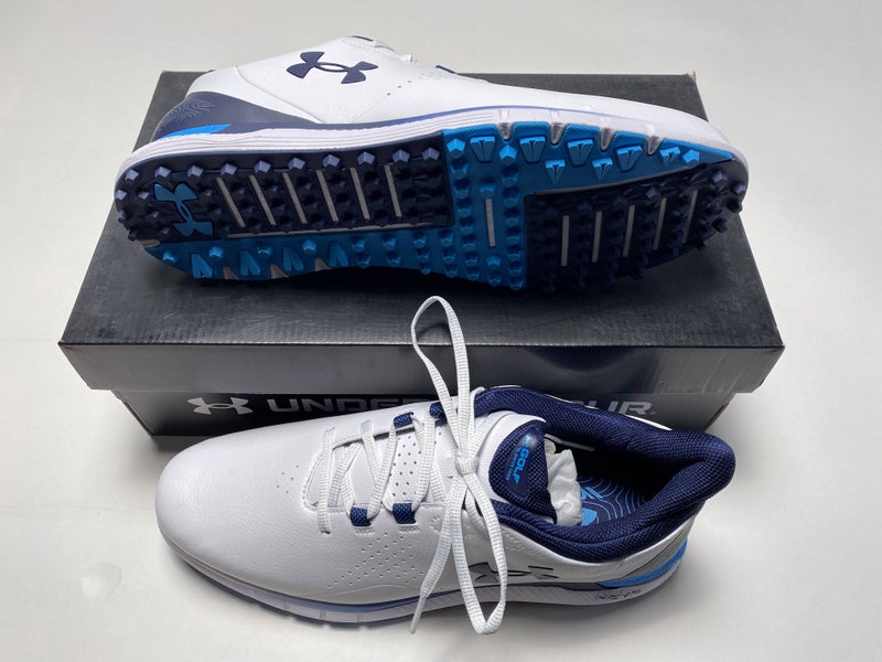 Under Armour UA Drive Fade SL Golf Shoes White Blue Men's SZ 12 (3026922-101)