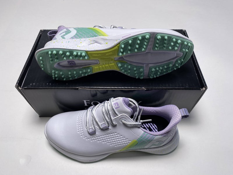 FootJoy FJ Fuel Golf Shoes White Green Pink Women's SZ 8 (90684)
