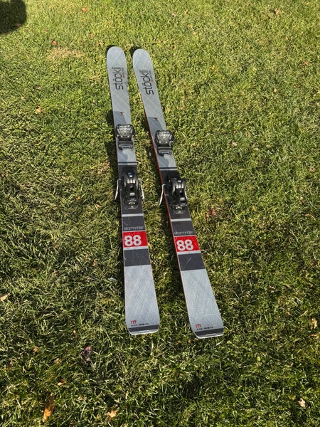 Men's 2020 Stockli Stormrider 88 177 cm All Mountain Skis With Bindings Max Din 13 (Used)