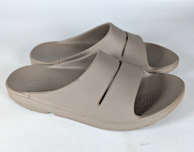 OOFOS OOahh Recovery Slide Mens Size: 12 Beige Slip On Sandals