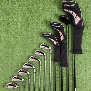 Callaway Xtreme Golf Set Driver Woods Hybrid Irons 5-PW SW Uniflex Stiff Flex RH