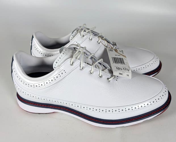 adidas MC80 Spikeless Golf Shoes White/Navy/Scarlet JH6144 Men's Size: 10.5