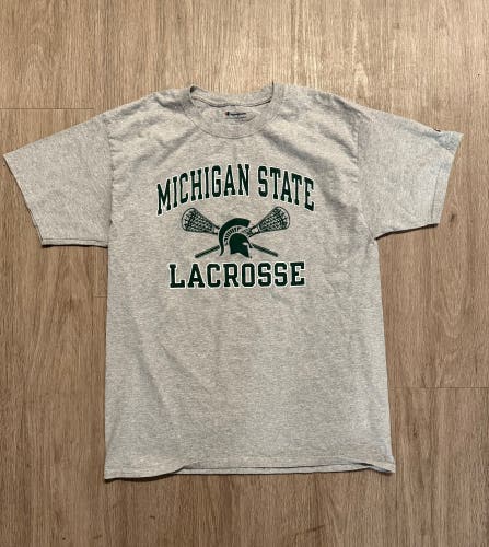 Gray Michigan State Lacrosse Shirt