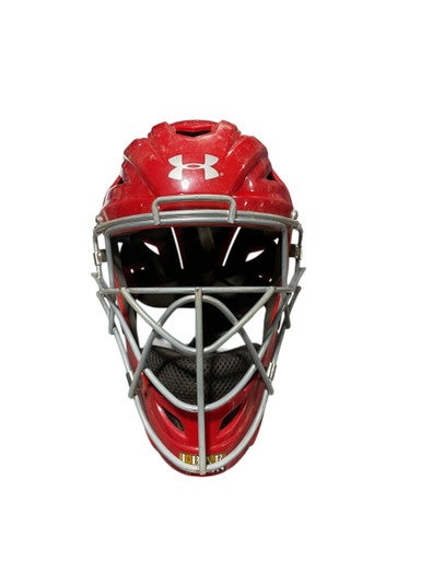 Used Under Armour CATCHERS MASK Catchers Helmet w/Mask Red One Size 11834-S000043242