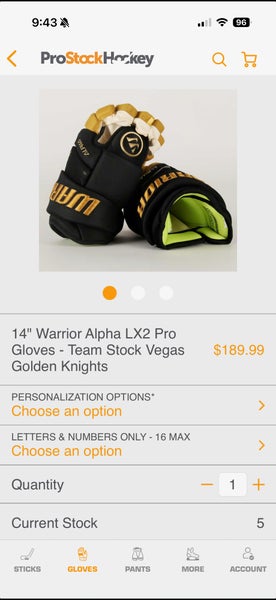 Warrior Alpha LX2 Pro Gloves 15" (Used)